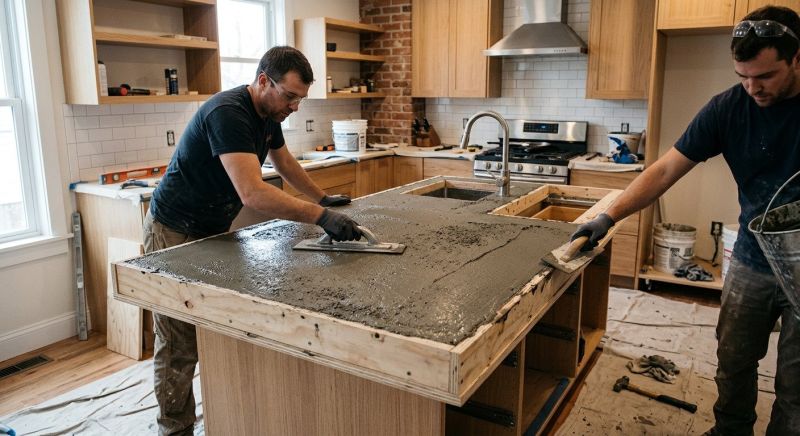 Concrete Countertop Pouring in Marin County, CA