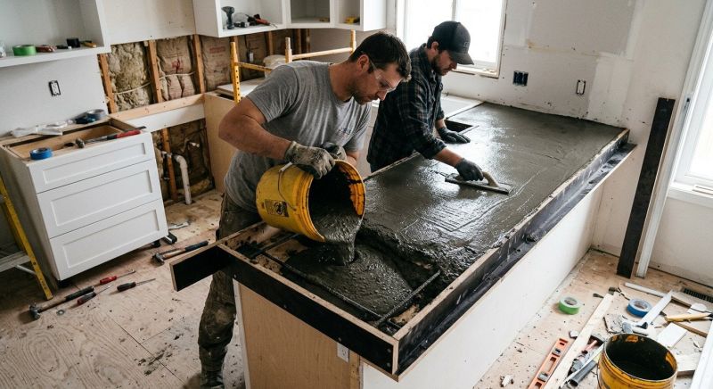 Poured Countertop Installation in Marin County, CA