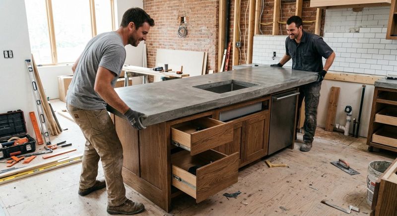 Concrete Counter Installation in Napa, CA