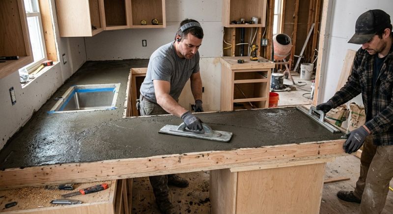 Concrete Countertop Pouring in Sonoma County, CA