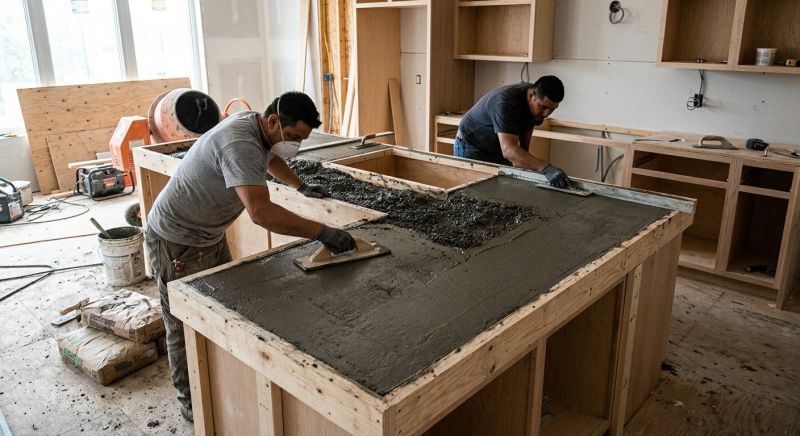 Concrete Countertop Pouring in Santa Rosa, CA
