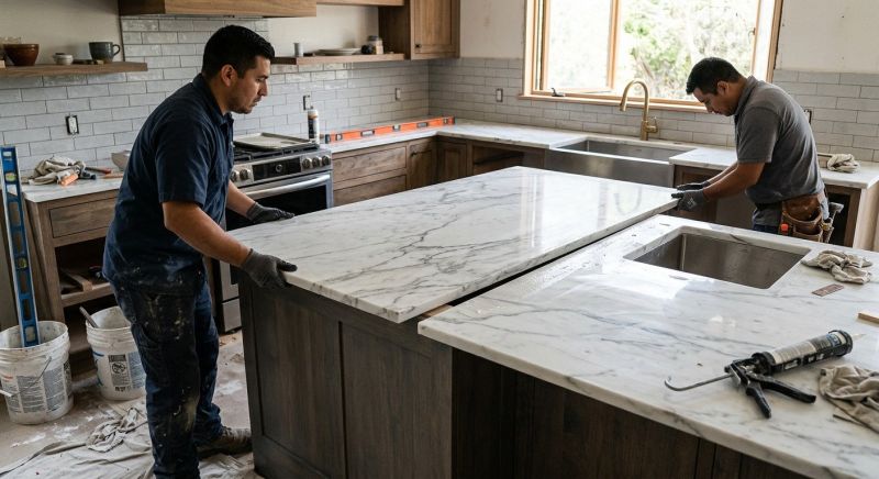 Marble Slab Installation in Lake County, IL