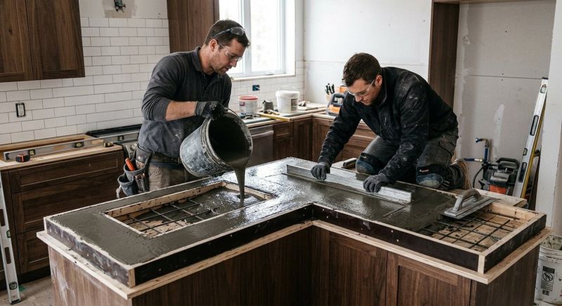Poured Countertop Installation in Santa Rosa, CA