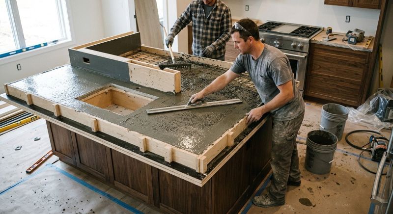 Poured Countertop Installation in Napa, CA