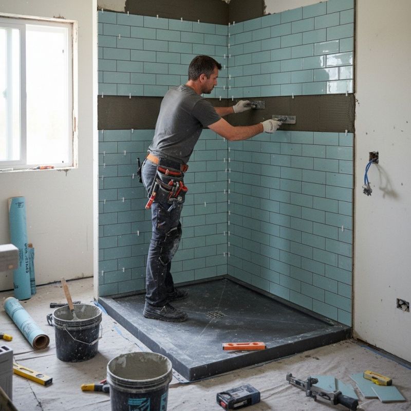 Tile Shower Pan Installation in Conroe, TX