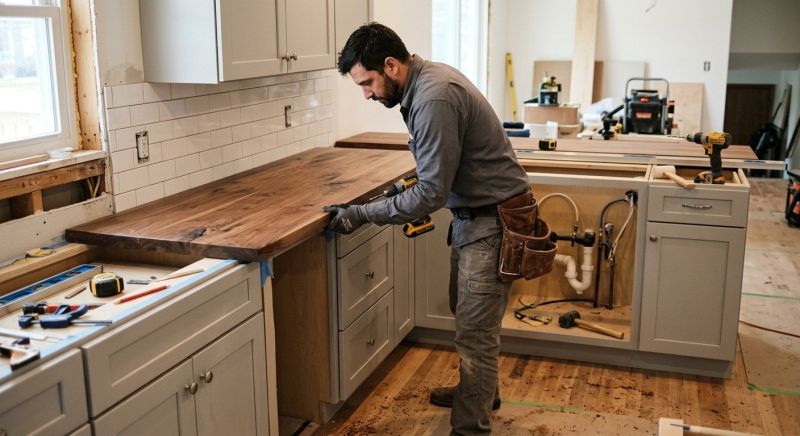 Wood Countertop Installation in Napa, CA